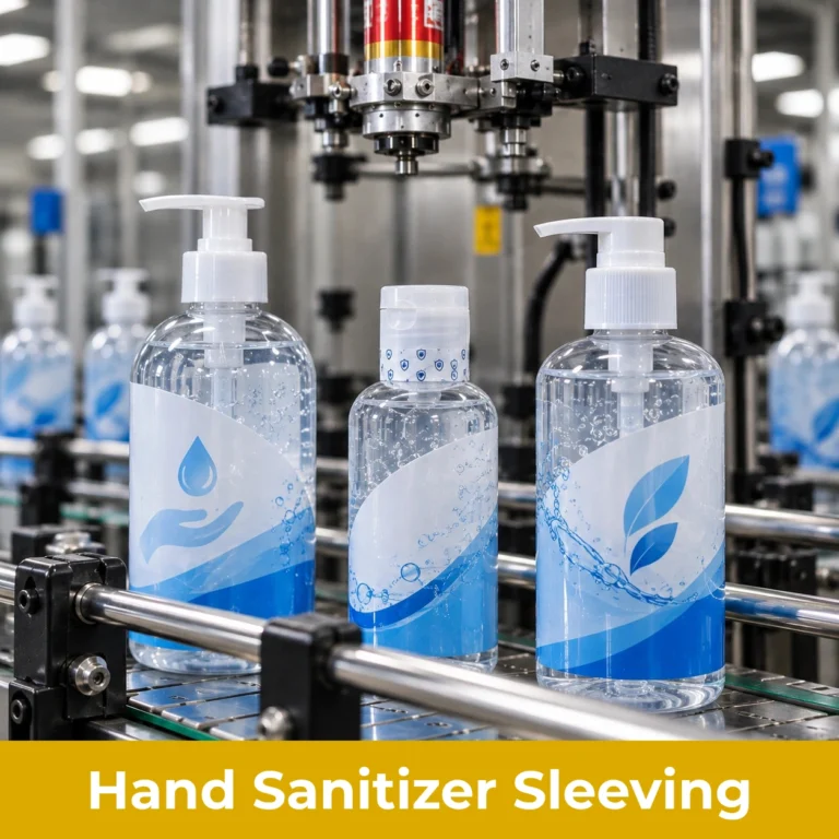 Hand sanitizer sleeving